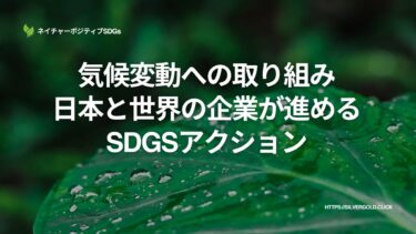 気候変動への取り組み：日本と世界の企業が進めるSDGsアクション