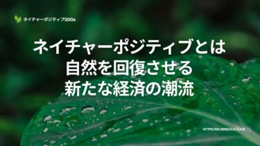 ネイチャーポジティブとは：自然を回復させる新たな経済の潮流