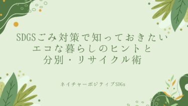 SDGsごみ対策で知っておきたい：エコな暮らしのヒントと分別・リサイクル術